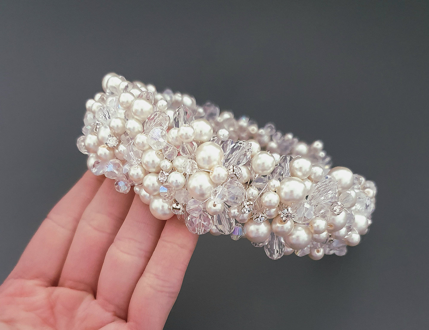 EVELYN | pearl and crystal headband