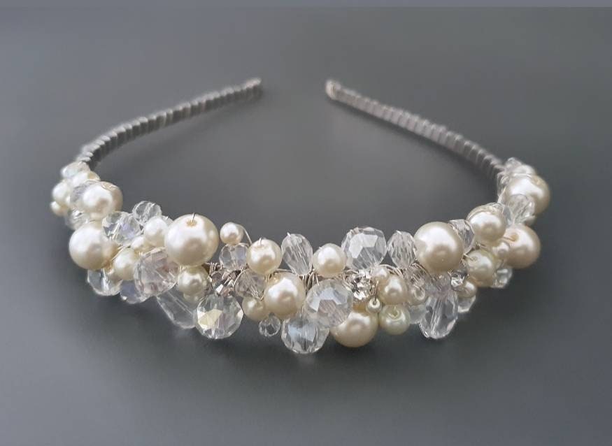 KATE | pearl and crystal headband