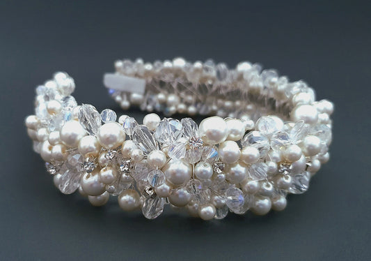 EVELYN | pearl and crystal headband