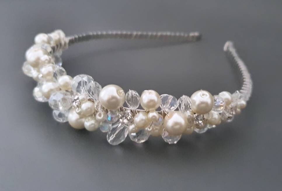 KATE | pearl and crystal headband