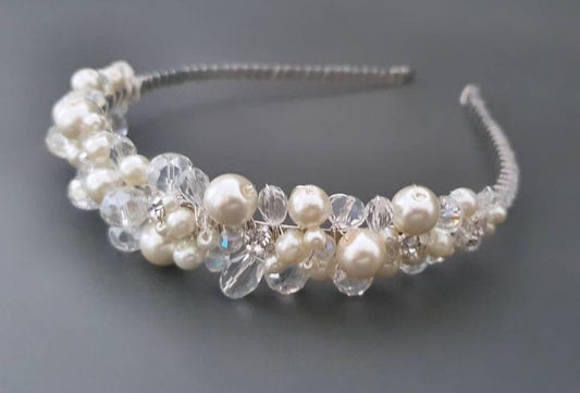 KATE | pearl and crystal headband