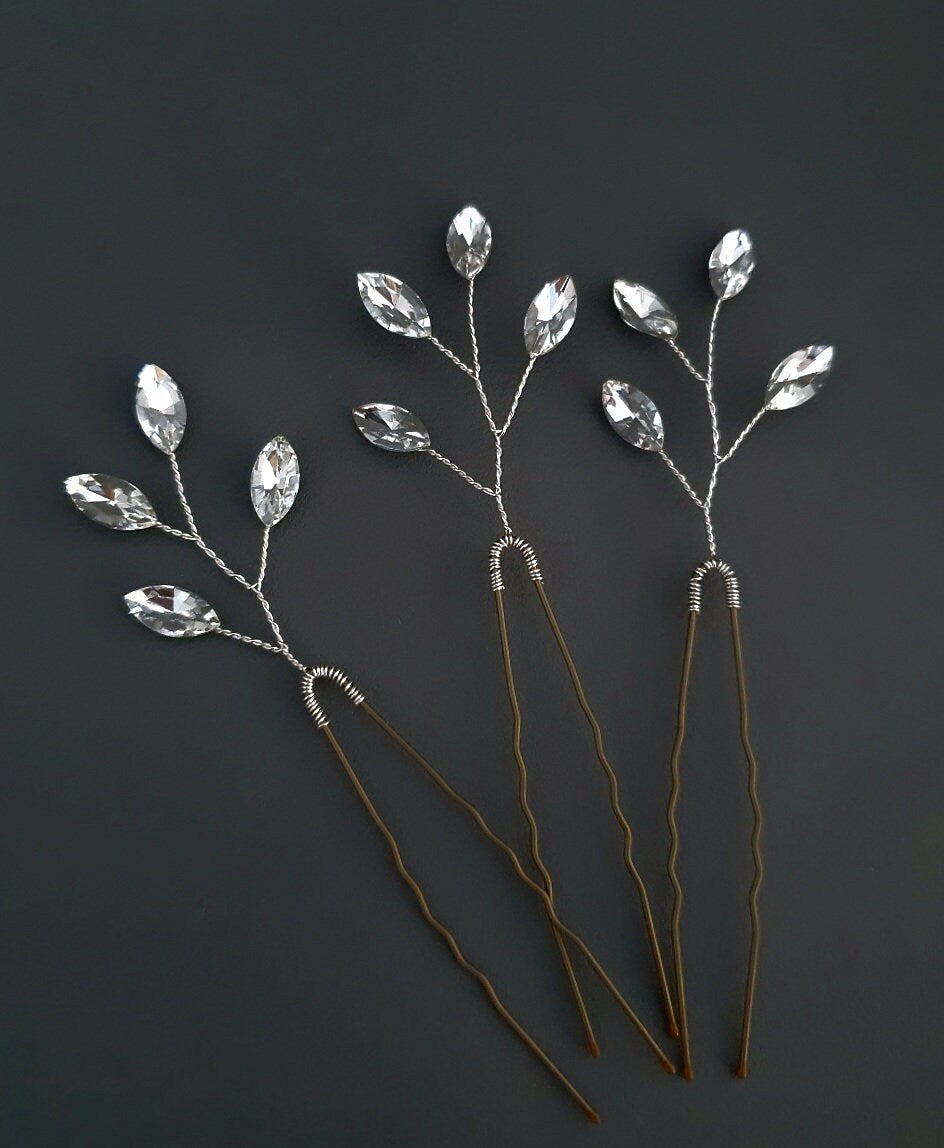 ELLA | crystal hair pins