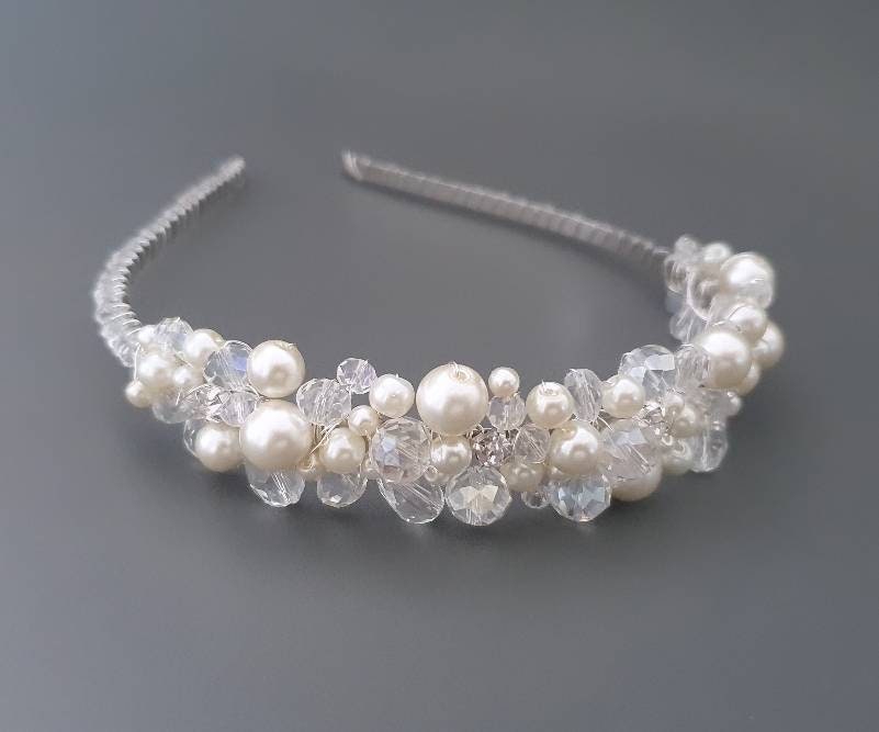 KATE | pearl and crystal headband
