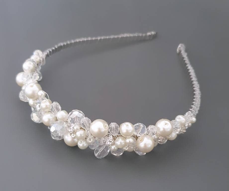 KATE | pearl and crystal headband