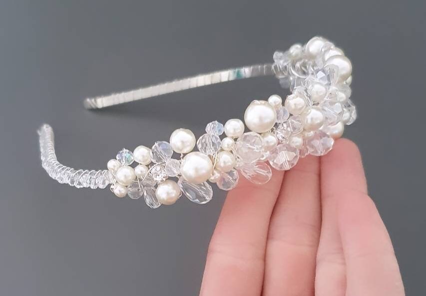 KATE | pearl and crystal headband
