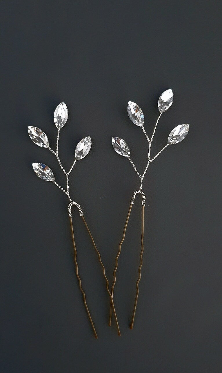 ELLA | crystal hair pins